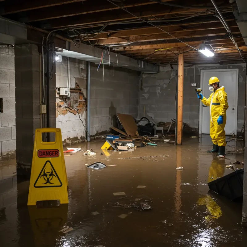 Flooded Basement Electrical Hazard in Oneonta, AL Property